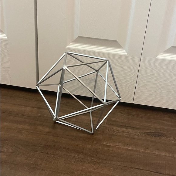 Modern Silver Geometric Sculpture - Picture 2 of 2